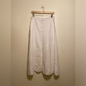 & Other Stories White Button-Front Linen Maxi Skirt. Size 10